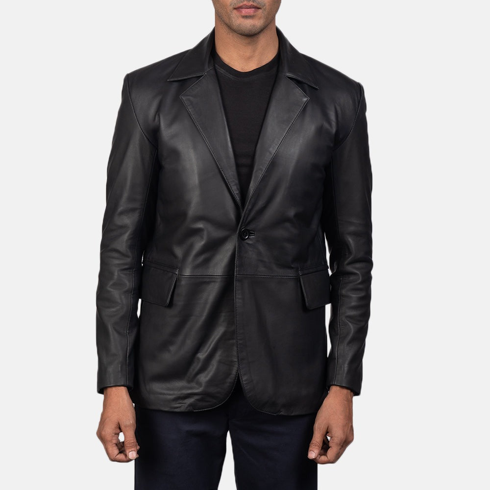 Black Leather Blazer