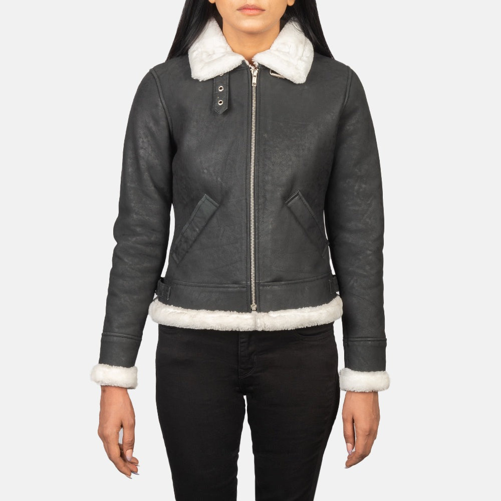 Black 02 Shearling Leather Jacket
