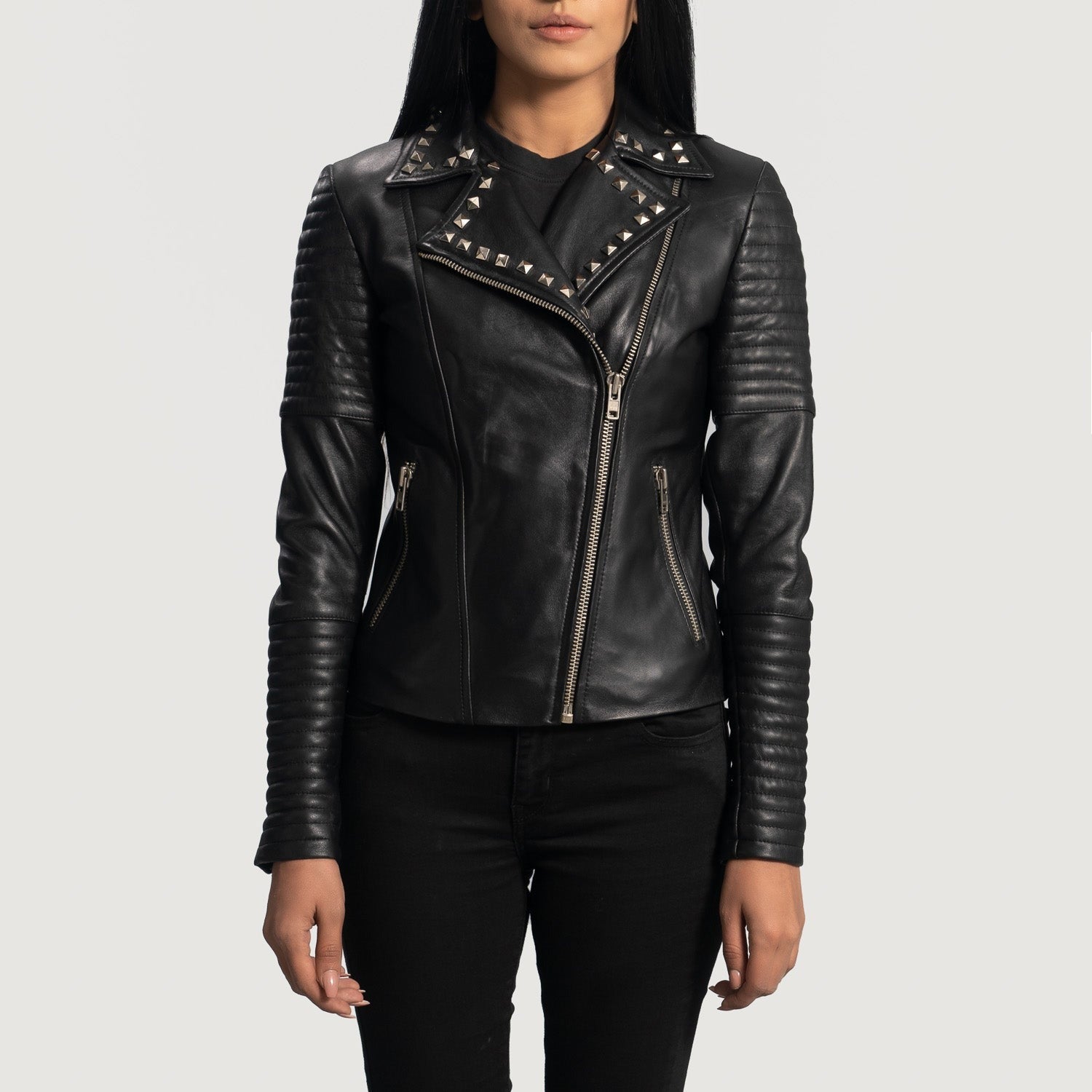 Black  Biker Leather Jacket