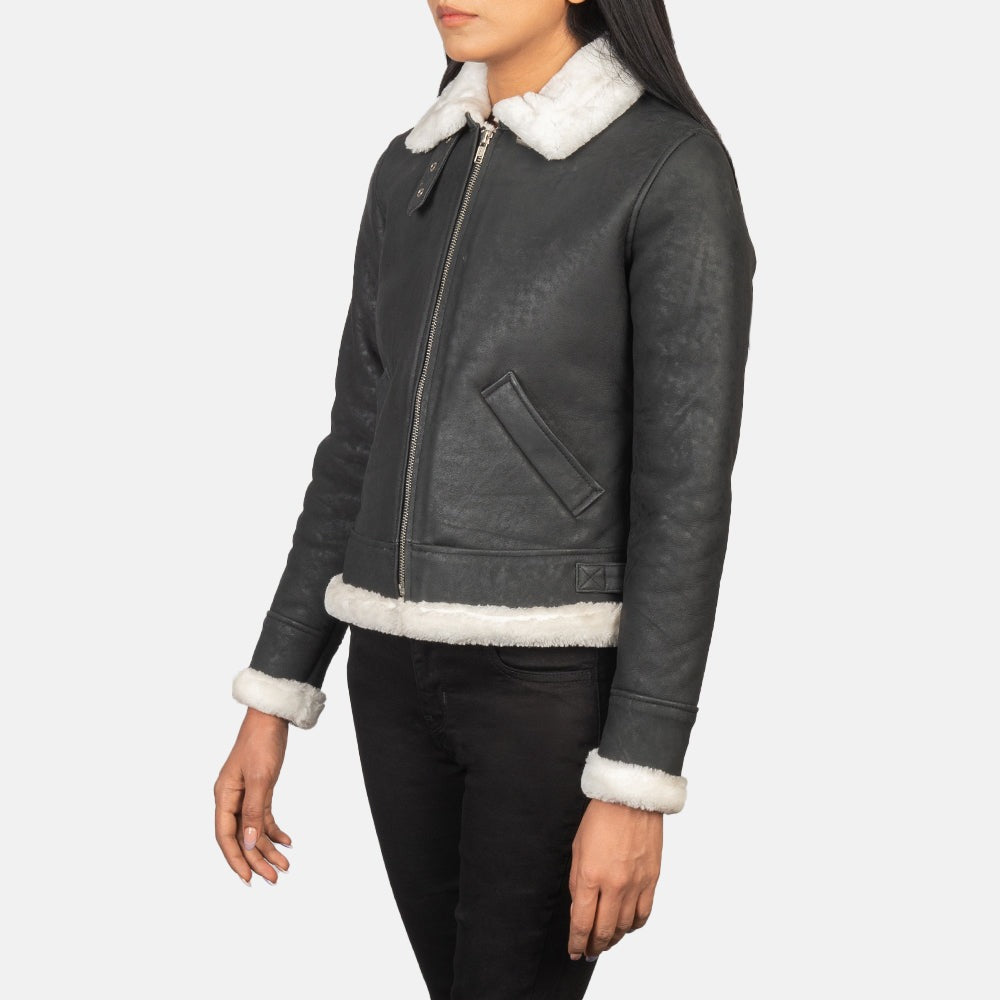 Black 02 Shearling Leather Jacket