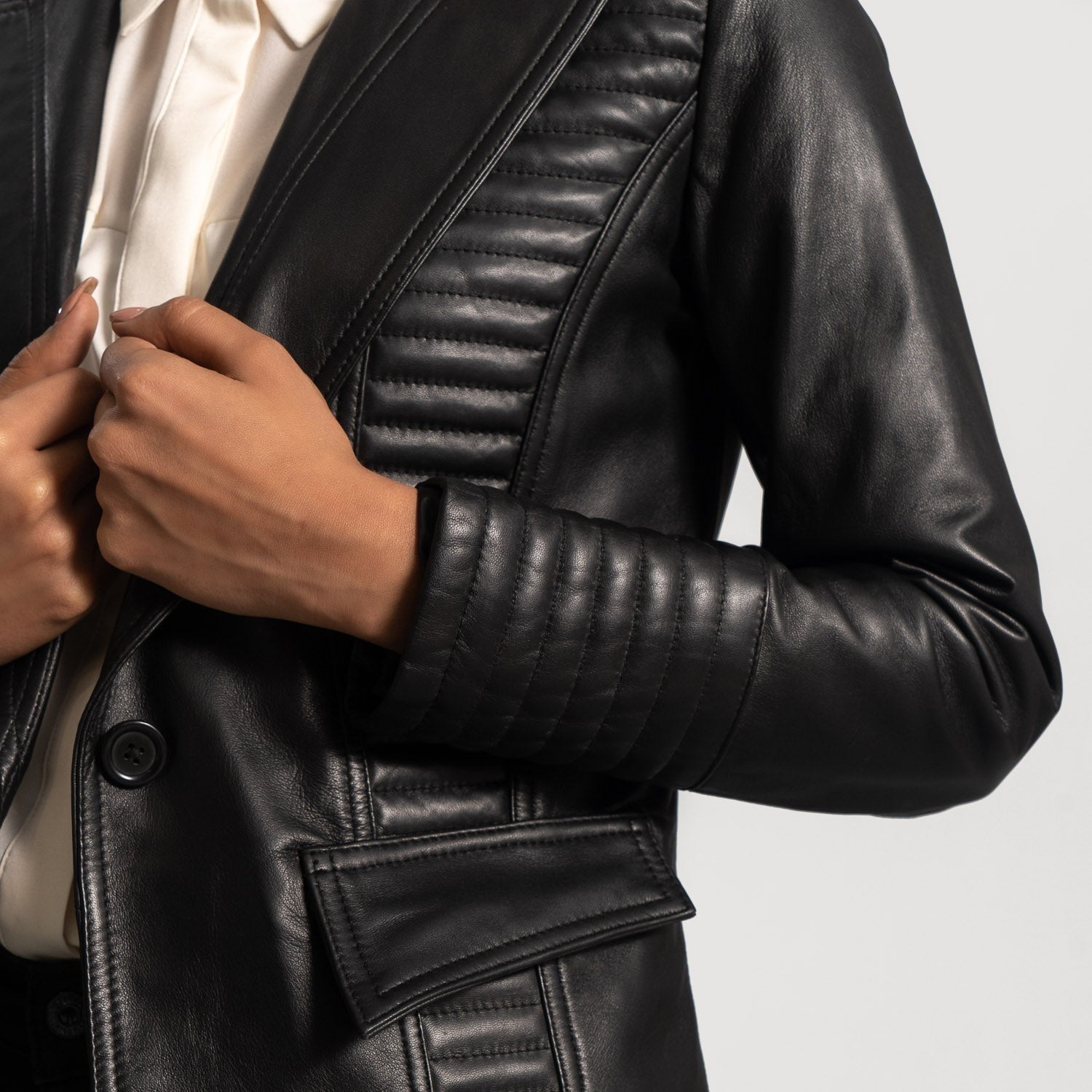 Women Black 02 Leather Blazer (Copy)