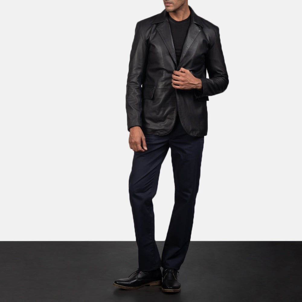 Black Leather Blazer