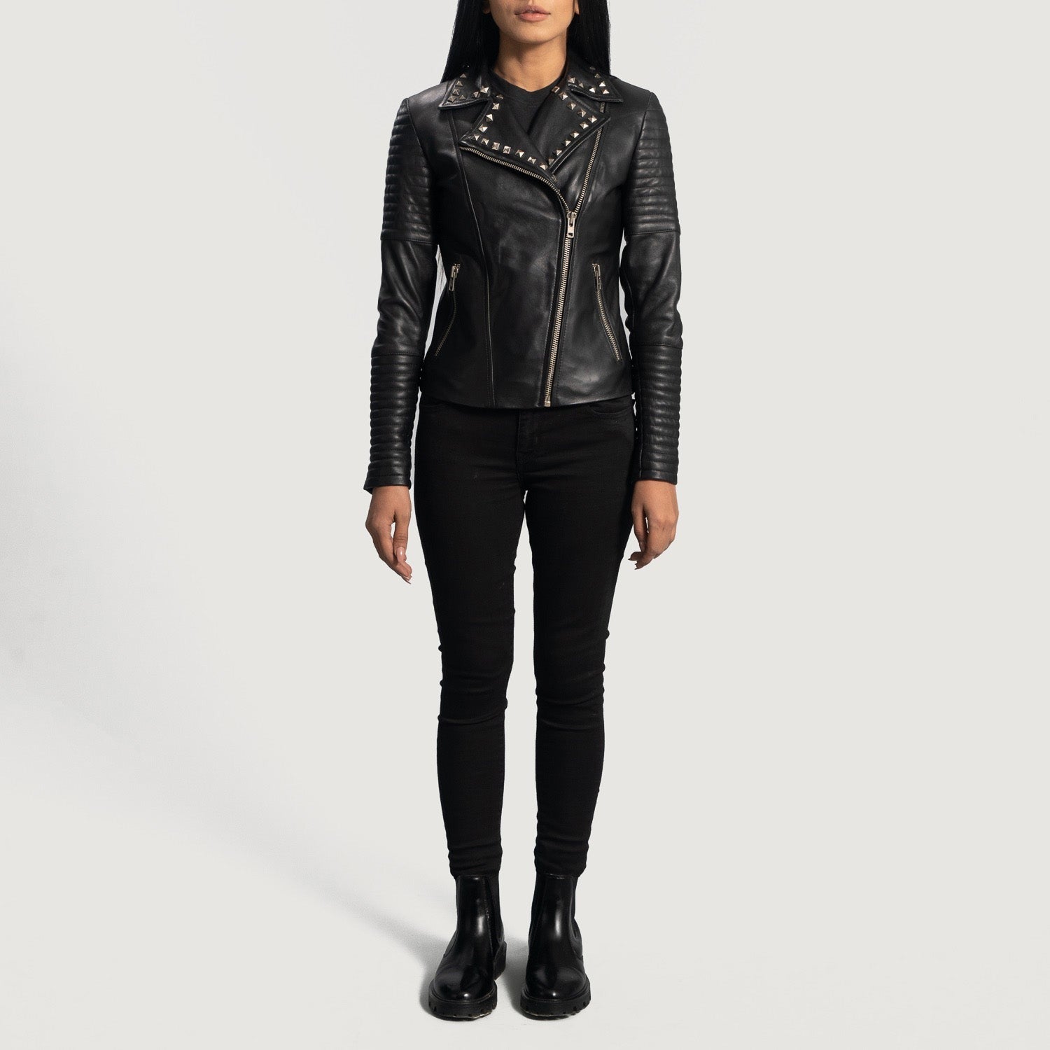 Black  Biker Leather Jacket