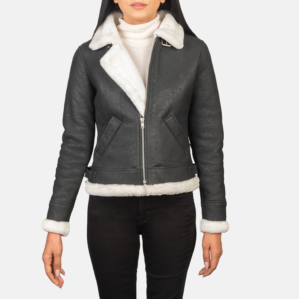 Black 02 Shearling Leather Jacket