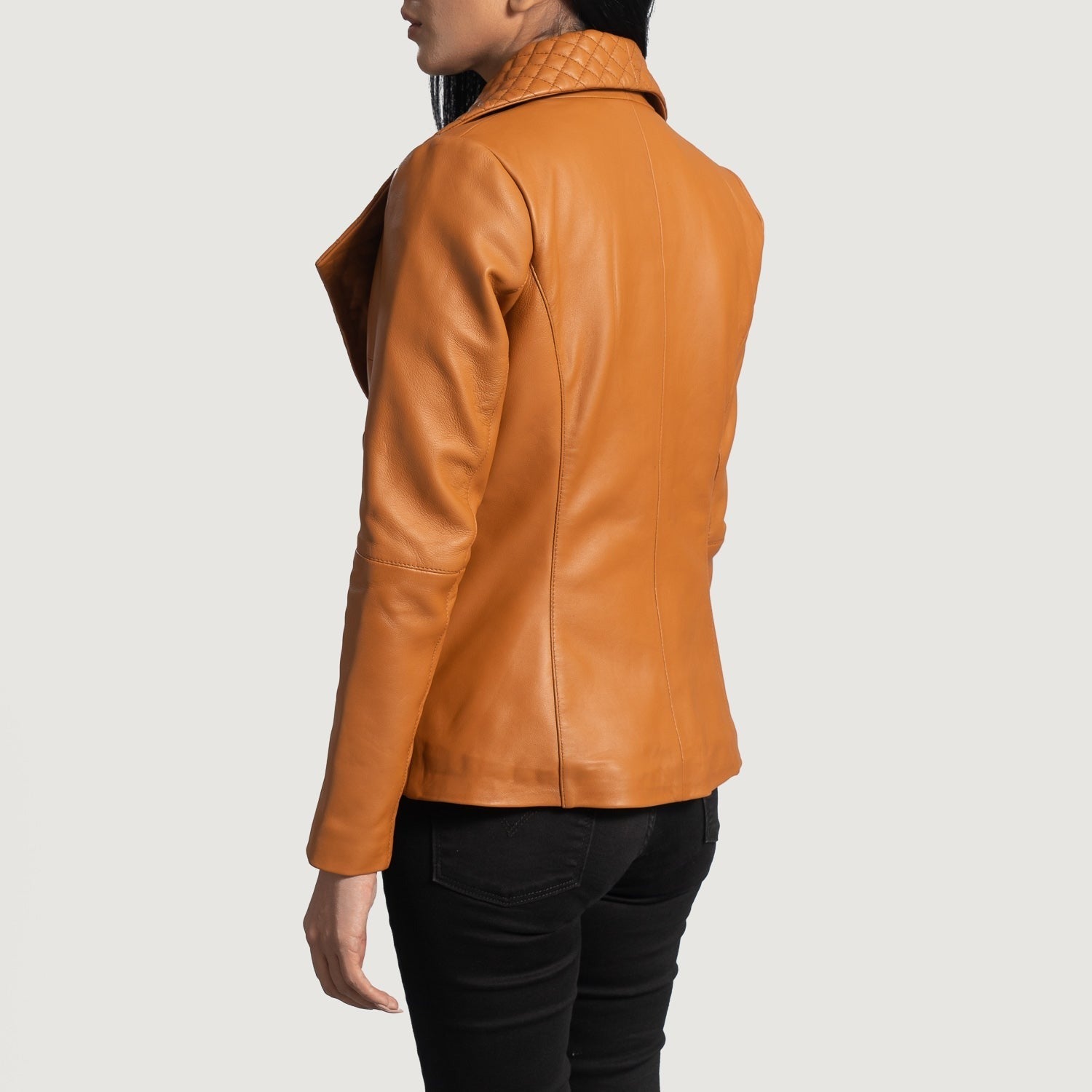 Women Bronze 02  Leather Blazer