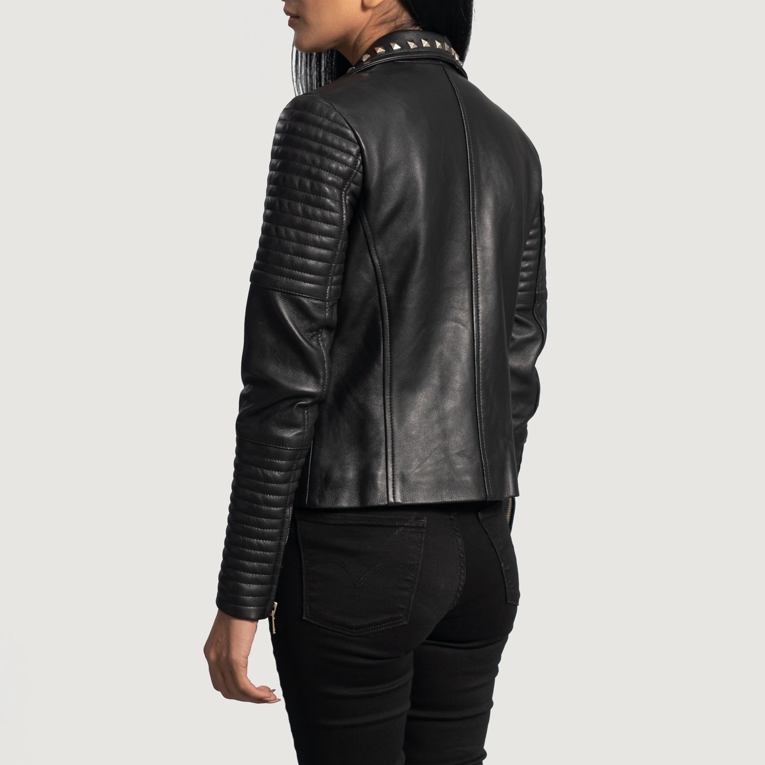 Black  Biker Leather Jacket