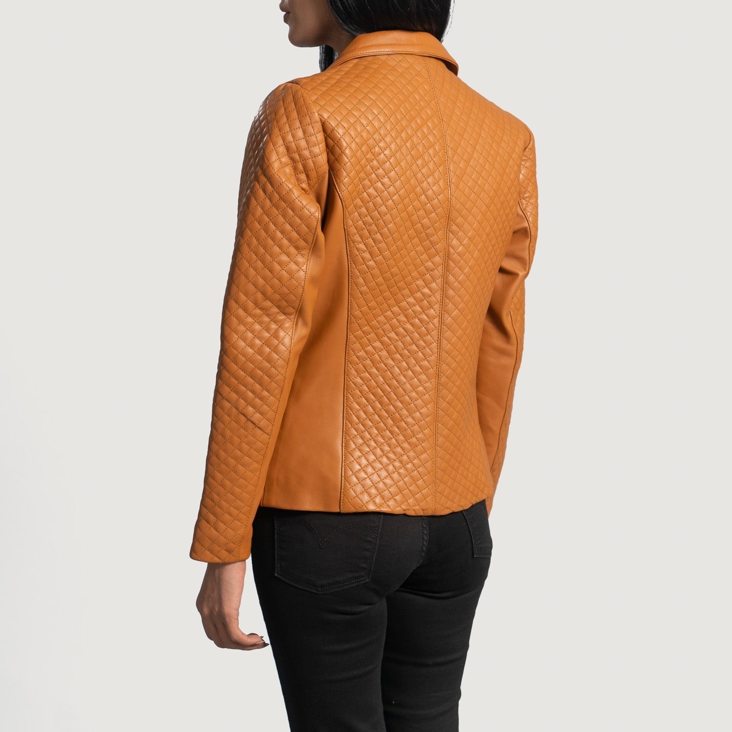 Women Bronze 03  Leather Blazer