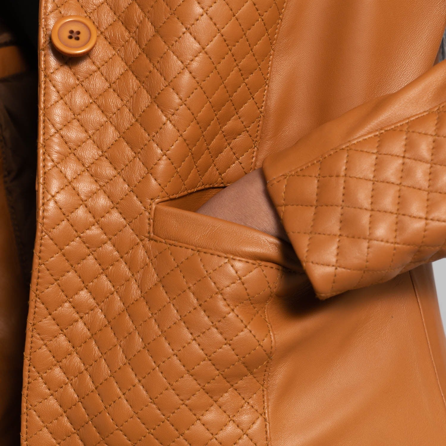 Women Bronze 03  Leather Blazer