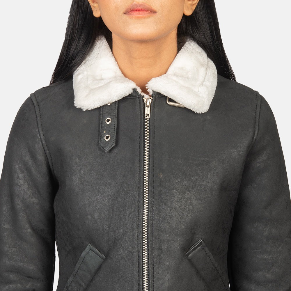 Black 02 Shearling Leather Jacket