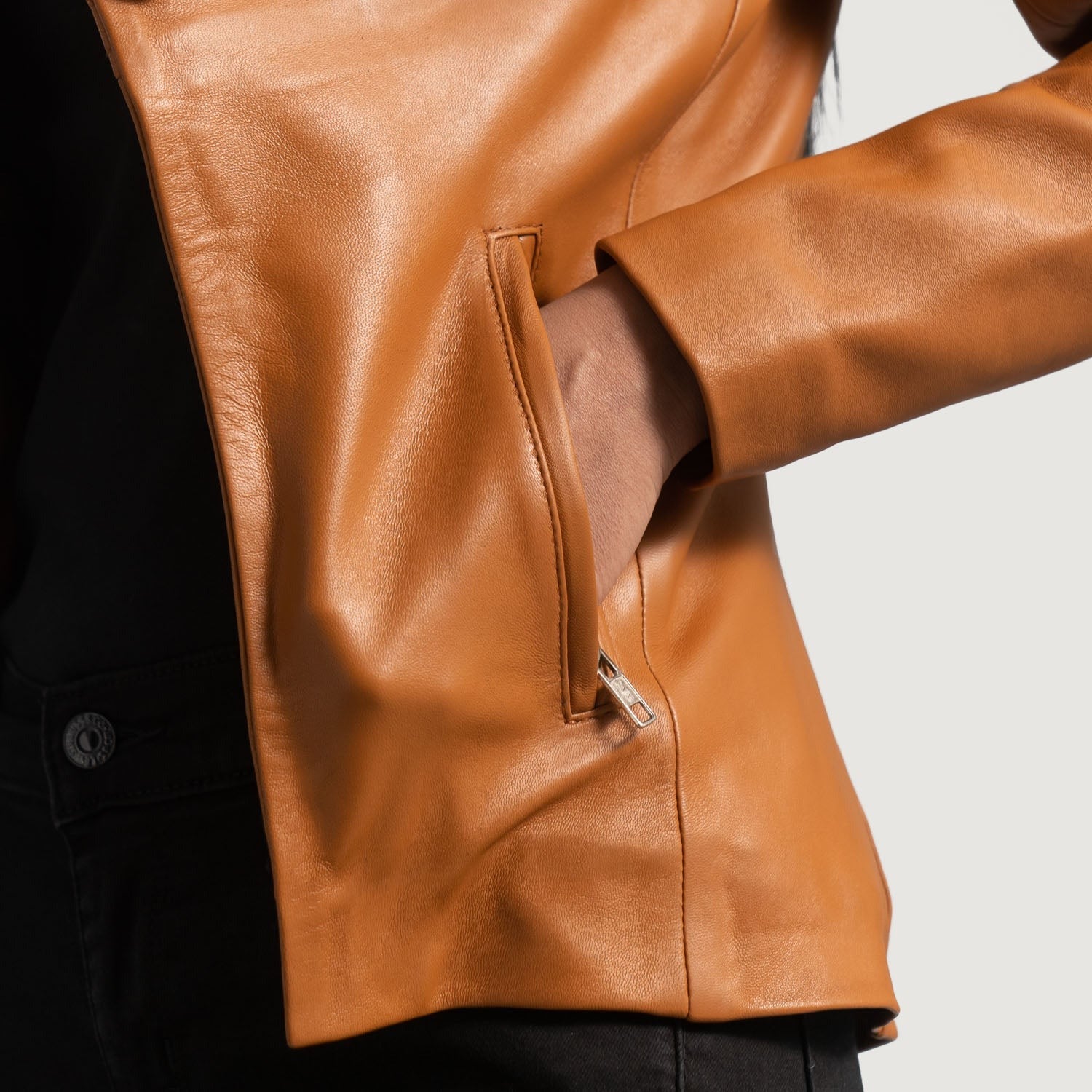 Women Bronze 02  Leather Blazer