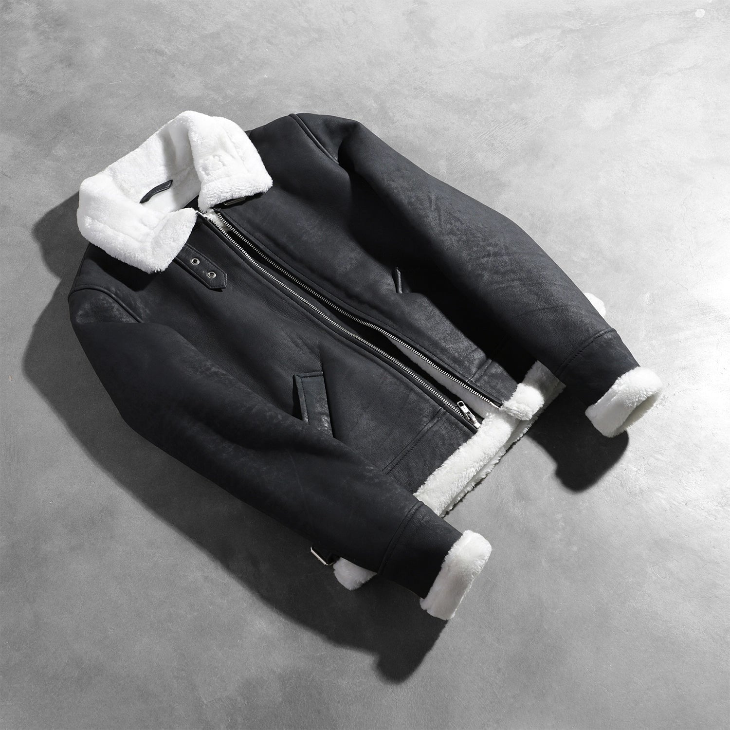 Black 02 Shearling Leather Jacket